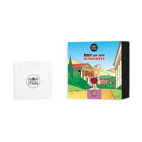 10 Euro 2024 - Astérix aux Jeux Olympiques - Obélix boxe avec romain  - argent BE colorisé