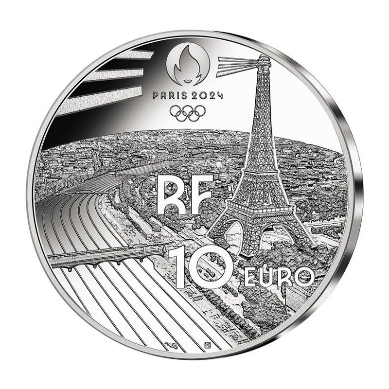 10 Euro 2024 - Arc de triomphe - Série Héritage - Paris 2024 - argent BE 