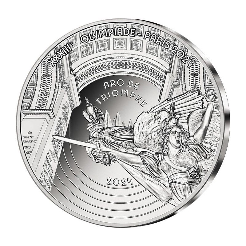 10 Euro 2024 - Arc de triomphe - Série Héritage - Paris 2024 - argent BE 