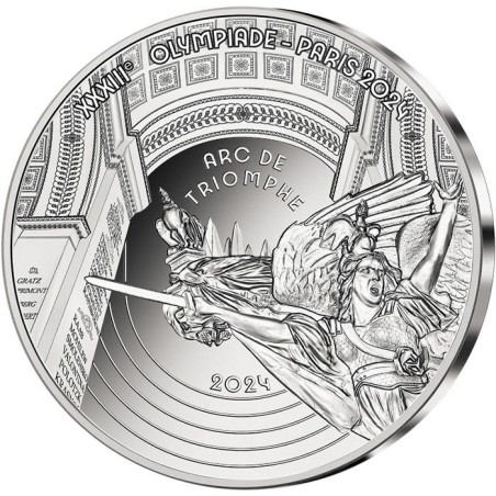 10 Euro 2024 - Arc de triomphe - Série Héritage - Paris 2024 - argent BE 