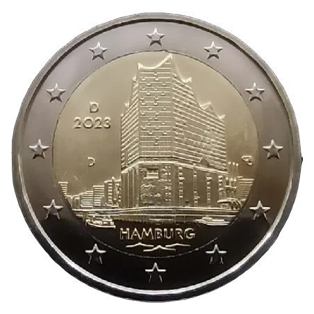  Allemagne - 2 Euro 2023 - État de Hambourg et la Philharmonie de l’Elbe