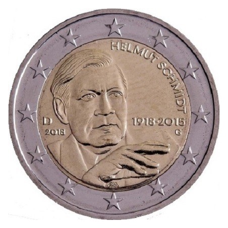  2€ Allemagne 2015 - centenaire de la naissance d'Helmut Schmidt