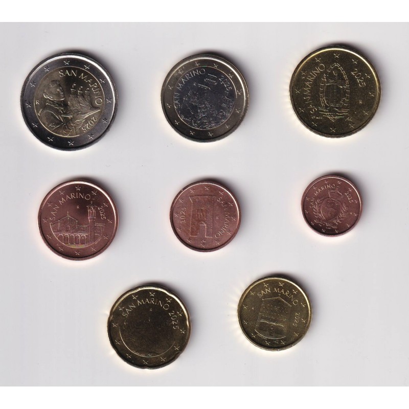 St Marin - Série 8 pièces 2025 - 1 cent à 2 euro 