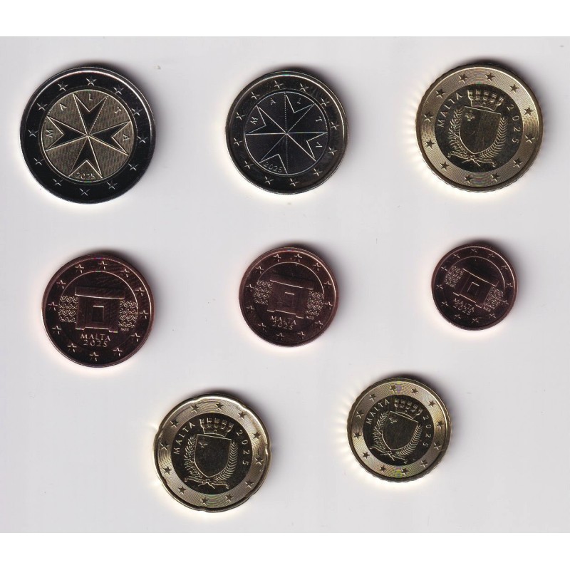 Malte - Série 8 Pieces 2025 - 1 cent à 2 Euro - UNC