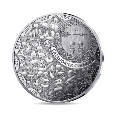 10 Euro 2025 - Année du serpent - Calendrier Chinois - argent BE 