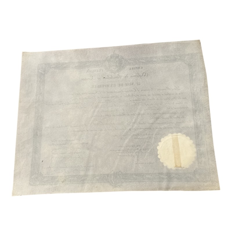 Diplome de Bachelier es lettres - Empire français - 1868