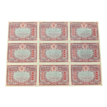 Dept88 - Planche 9 Billets nécessites - 50 Centimes 1920 - St Dié 