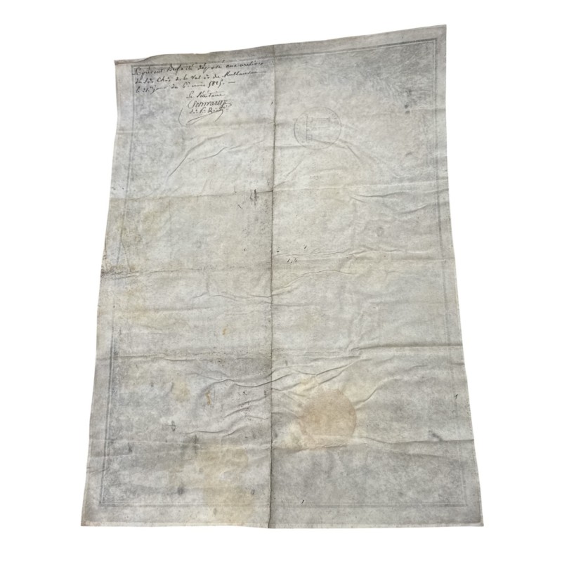 Diplôme Maçonnique - A L'Orient de L'Univers - La parfaite harmonie - Grade chevalier rose croix - 1810