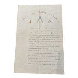Document Maçonnique - Grand orient de france - 1822