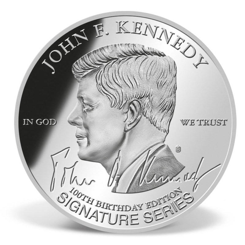 Coffret 7 Médailles John F.Kennedy - 100e anniversaire édition - signature séries - cuivre argenté et doré