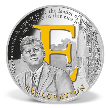 Coffret 7 Médailles John F.Kennedy - 100e anniversaire édition - signature séries - cuivre argenté et doré