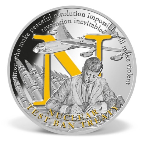 Coffret 7 Médailles John F.Kennedy - 100e anniversaire édition - signature séries - cuivre argenté et doré