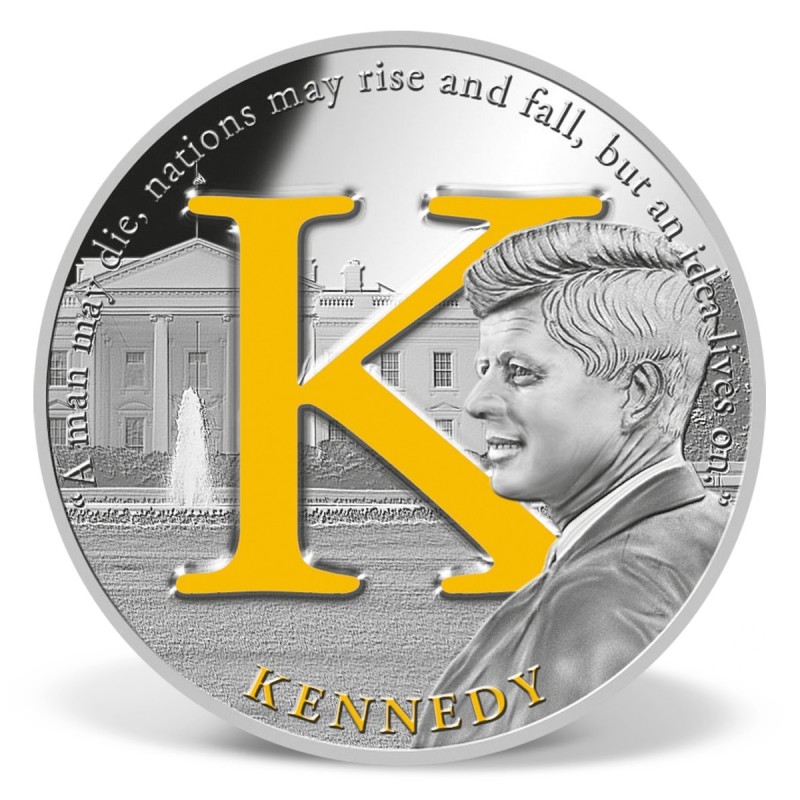 Coffret 7 Médailles John F.Kennedy - 100e anniversaire édition - signature séries - cuivre argenté et doré