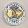 Médaille - Nicolas II - 15 Rouble 1897 - monarques européens - cuivre argenté et doré - 50mm