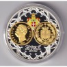 Médaille - Umberto I - 100 Lire 1882 - monarques européens - cuivre argenté et doré - 50mm