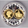 Médaille - Victoria - 1839 - monarques européens - cuivre argenté et doré - 50mm