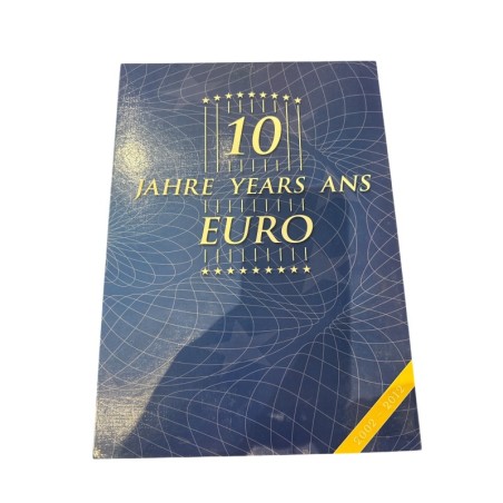Coffret 20 Médailles - 10 ans euro 2012 - cuivre argenté et doré avec insert brillant