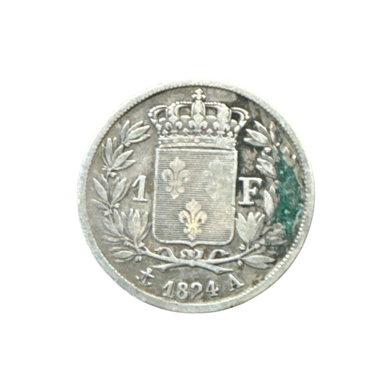Louis XVIII - 1 Franc - 1824 A Paris - B/TB