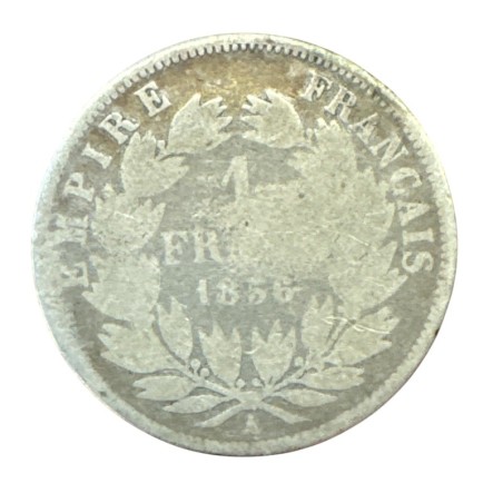 1 Franc 1856 A Paris - Napoléon III Tête nue - argent - B