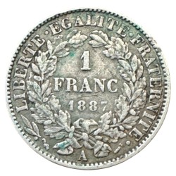 Cérès - 1 Franc - 1887 A Paris - TTB 2