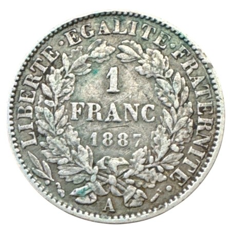 Cérès - 1 Franc - 1887 A Paris - TTB