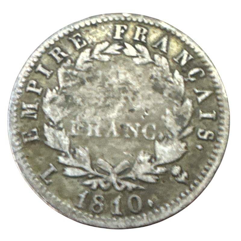 Napoléon empereur - 1 Franc - 1810 L Bayonne - L à gauche - B/TB