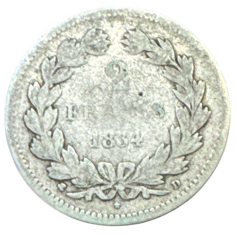 Louis philippe I - 2 Francs 1834 D Lyon - B/B+