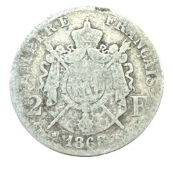 Napoléon III - Tête laurée - 2 Francs 1868 A Paris - B+ 2