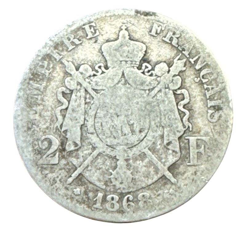 Napoléon III - Tête laurée - 2 Francs 1868 A Paris - B+