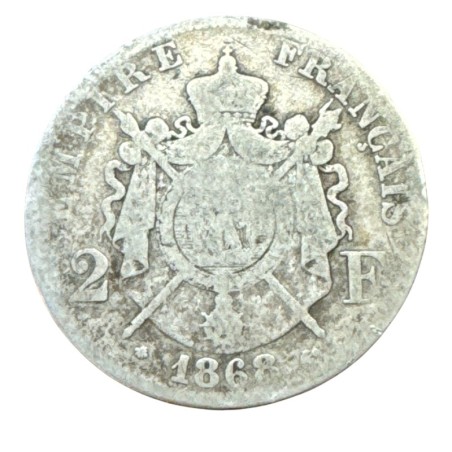 Napoléon III - Tête laurée - 2 Francs 1868 A Paris - B+