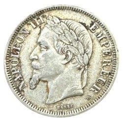 Napoléon III - Tête laurée - 2 Francs - 1869 A Paris - TTB