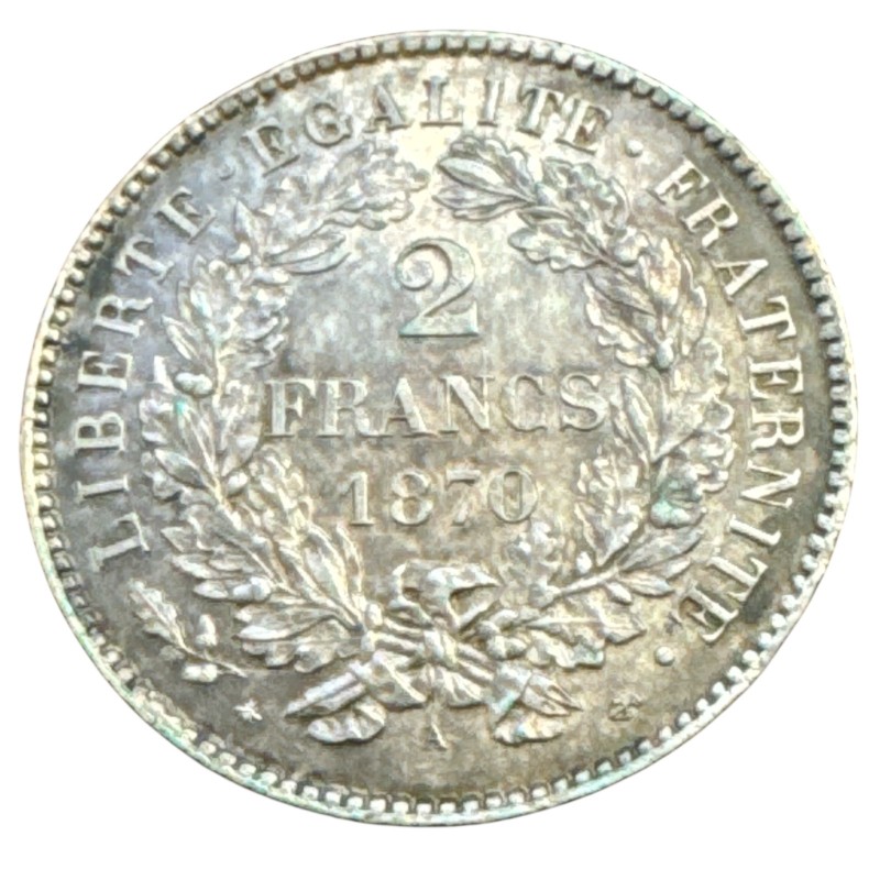 Cérès - 2 Francs - 1870 A Paris - avec légende - TTB+/SUP