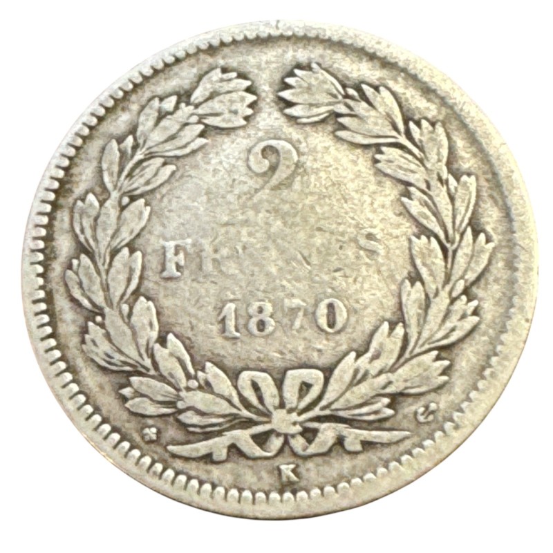 Cérès - 2 Francs - 1870 K Bordeaux - sans légende - ancre - TB