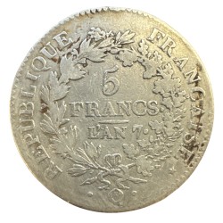 5 Francs Union et Force - AN 7 Q Perpignan - TB