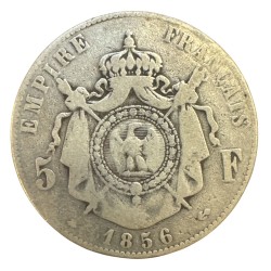 5 Francs Napoléon III - 1856 BB Strasbourg - Tête nue - B+ 2