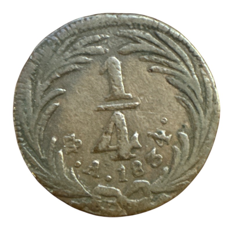 Mexique - 1/4 Real 1834 Mexico - aigle - cuivre - TB+