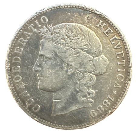 Suisse - 5 Francs - 1889 B Berne  - argent - TB