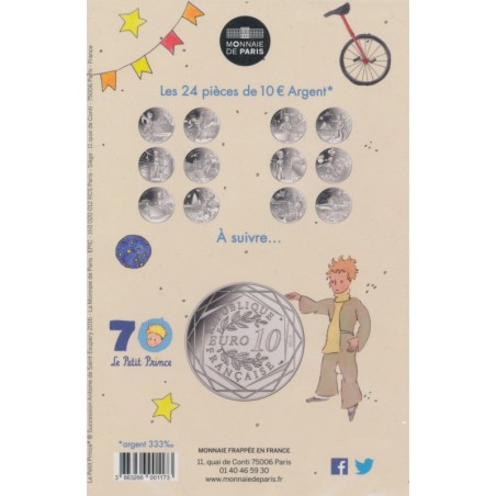 10 Euro 2016 - Petit Prince - La Rochelle - argent