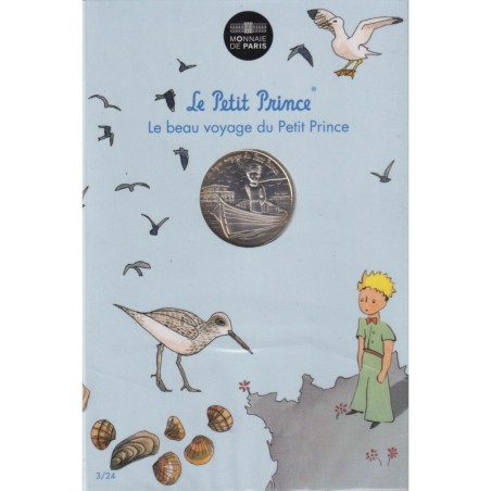 10 Euro 2016 - Le Petit Prince - N°3/24 - ballade en pinasse et oiseaux - le beau voyage du Petit prince - argent