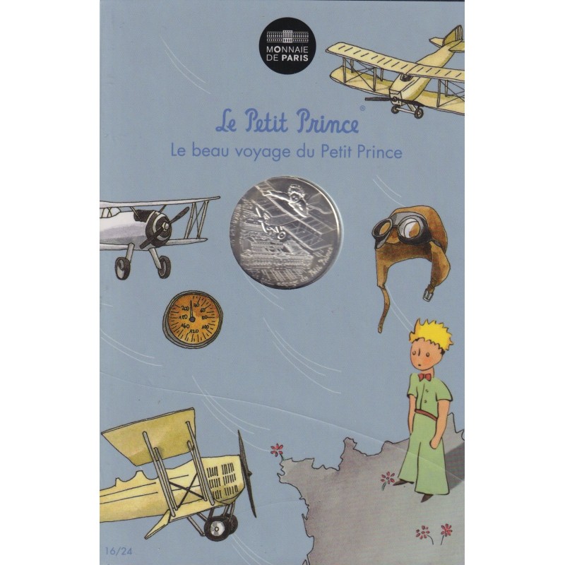 10 Euro 2016 - Le Petit Prince - N°16/24 - en avion - le beau voyage du Petit prince - argent