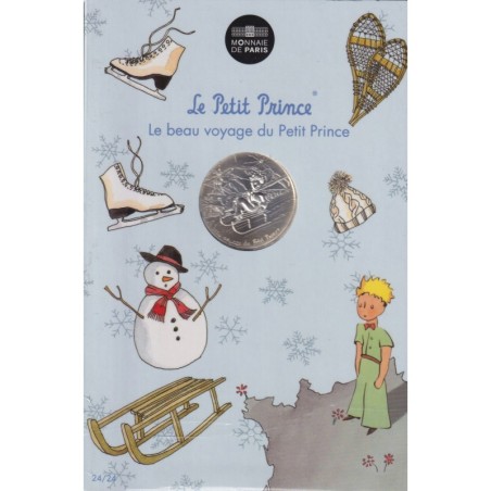 10 Euro 2016 - Le Petit Prince - N°24/24 - Fait de la luge - le beau voyage du Petit prince - argent