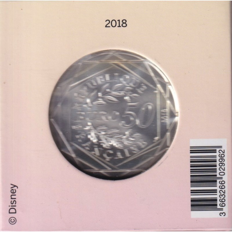 50 Euro 2018 - Mickey et La France - Mickey et la France - argent 41g