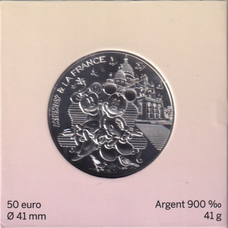 50 Euro 2018 - Mickey et La France - Mickey et la France - argent 41g