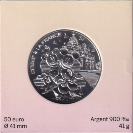 50 Euro 2018 - Mickey et La France - Mickey et la France - argent 41g