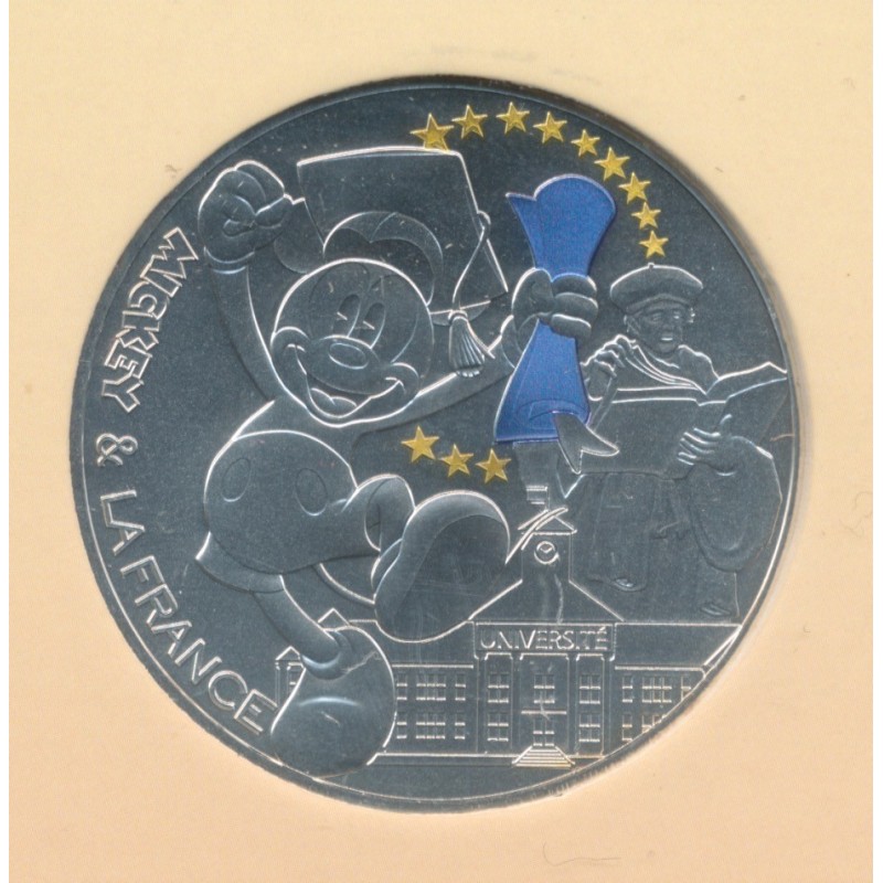 50 Euro 2018 - Mickey et la France - Mickey à l'université - argent 41g 0,900 - FDC