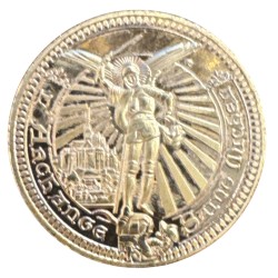 Dept50 - Medaille - Mont st michel avec parachutiste et trèfle à 4 feuilles - en couleur 2