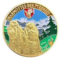 Médaille - Pyrénées - marmottes - 34mm