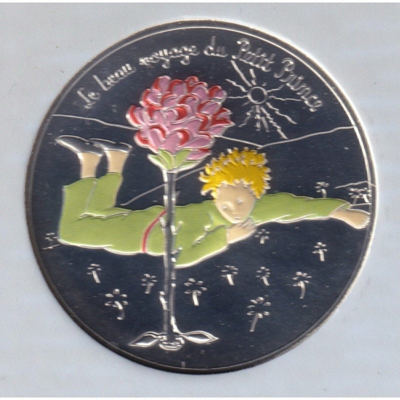 50 Euro 2016 - Le Petit Prince avec la rose - le beau voyage du petit prince - argent colorisé