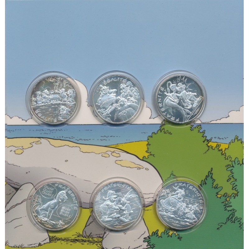 Coffret Astérix et les valeurs de la république - 24 x 10 Euro - argent  - Monnaie de Paris