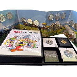Coffret Euro Astérix  - 27 Monnaies - Or et Argent  - les valeurs de la république - Monnaie de Paris